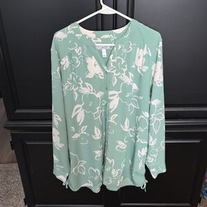 d&co Mint Floral Blouse